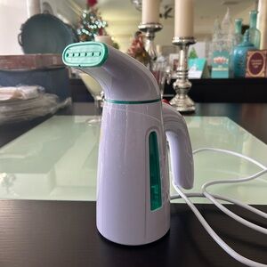 White and Green Handheld Garment Steamer